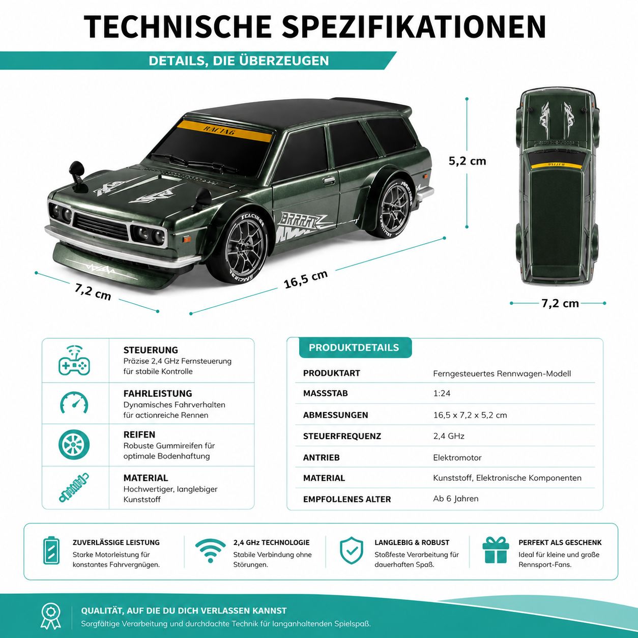 1:24 Klassiker Drift Wagon Modellauto – Brechen Der Gezogen Ausgabe