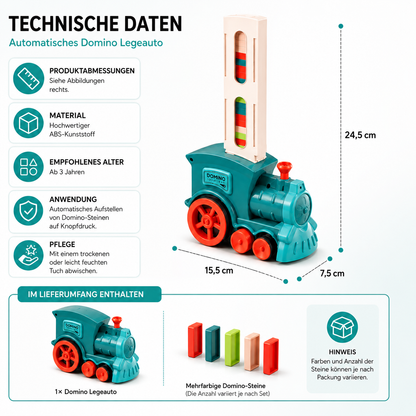 Automatisches Domino Legeauto mit Bausteinen
