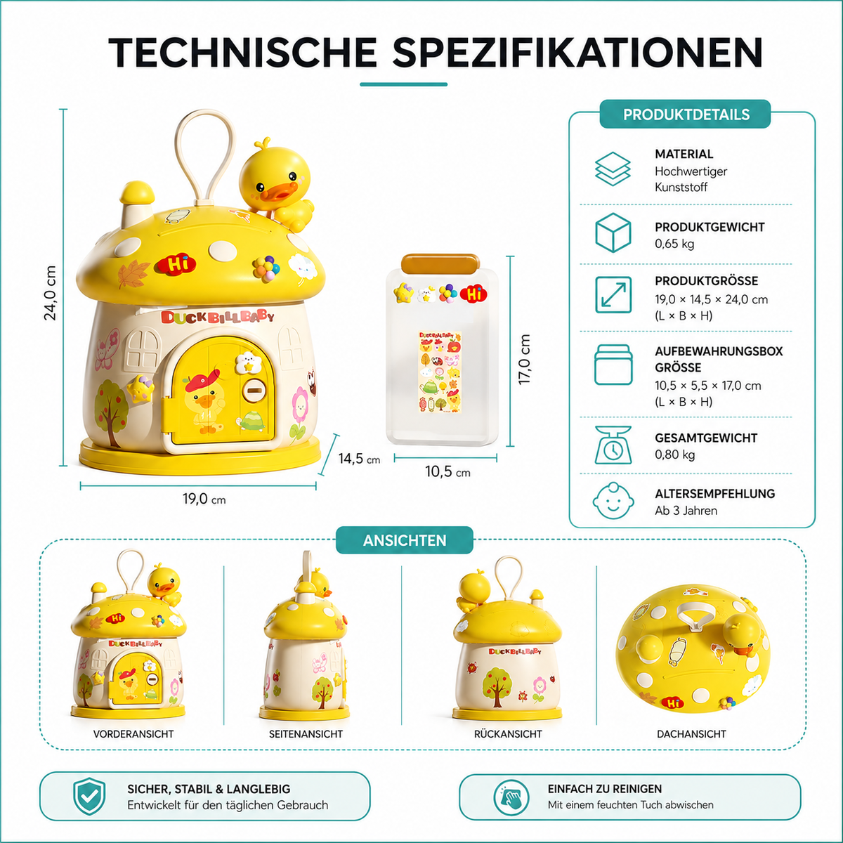 Pilz Sparhaus – Große Spardose mit Schlüssel