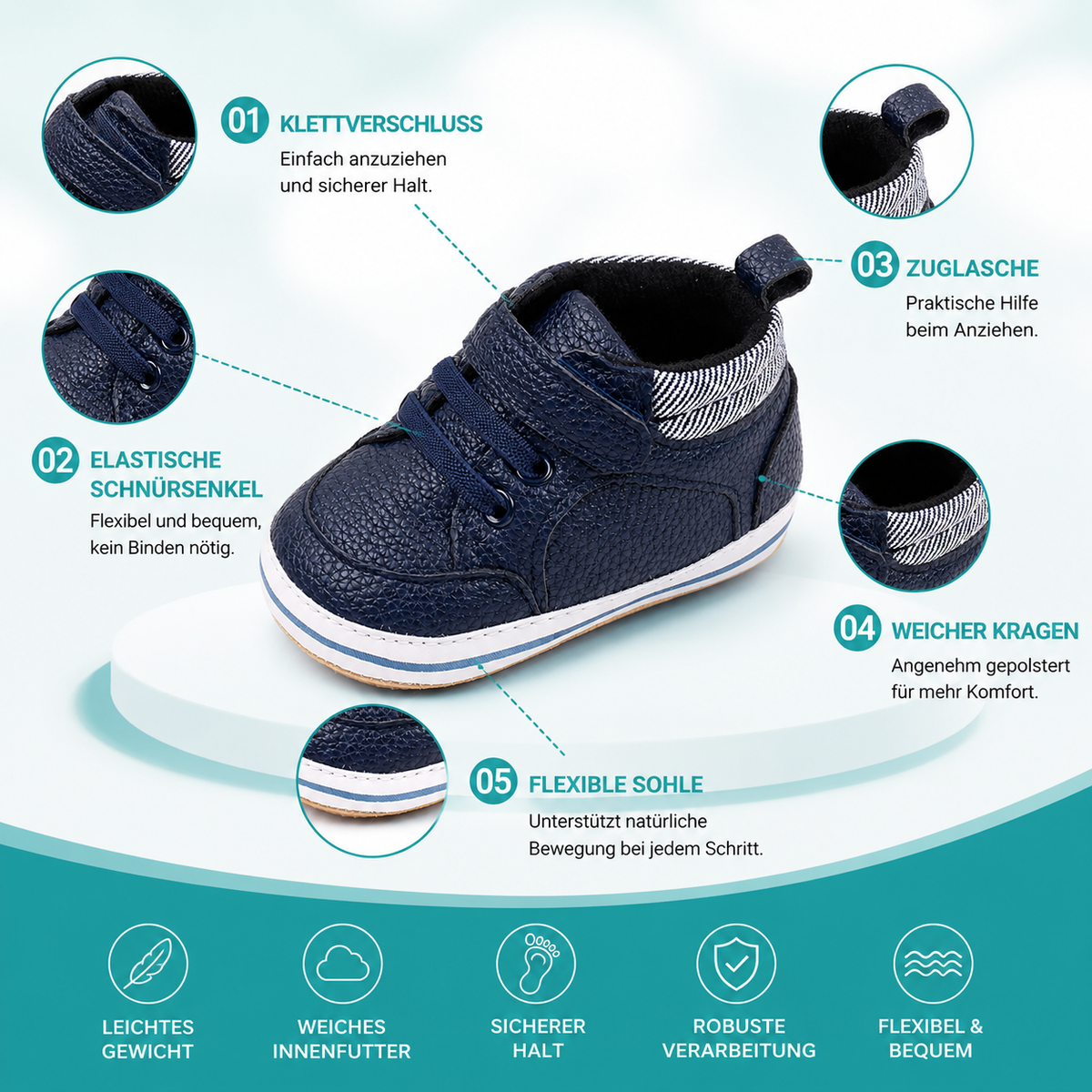 Weiche Baby Prewalker Sneaker für sichere Laufanfänge