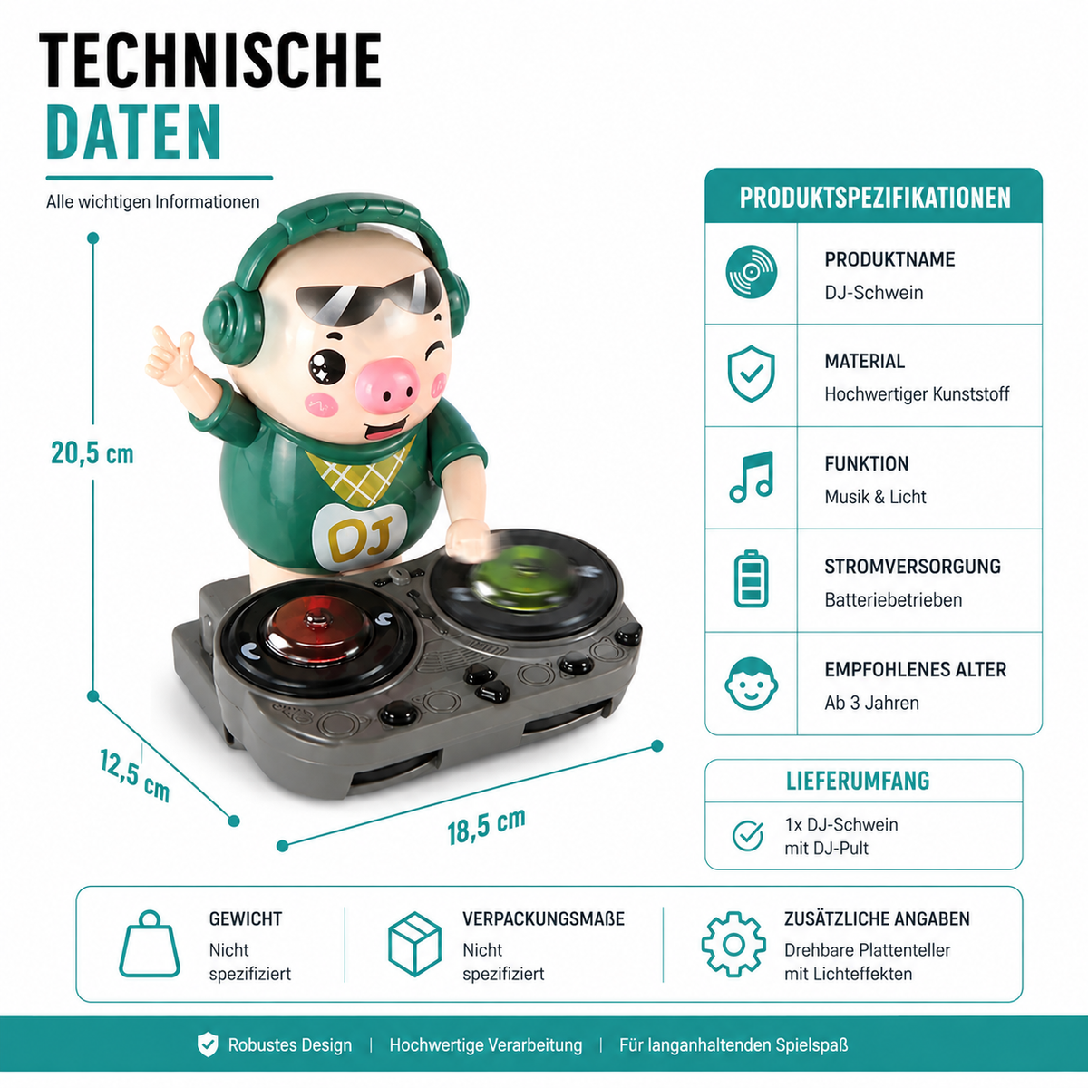 Elektrisches Tanzendes Schwein – Musik, Licht & Bewegung für Kinder