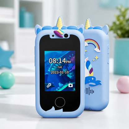 Interaktives Kinder Handy – Lernen, Selfies & Musik Blau