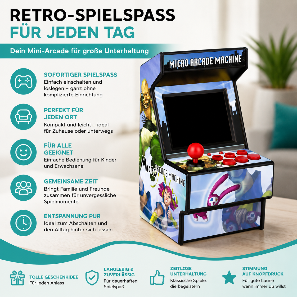 Tragbare Retro-Spielekonsole mit 156 Spielen