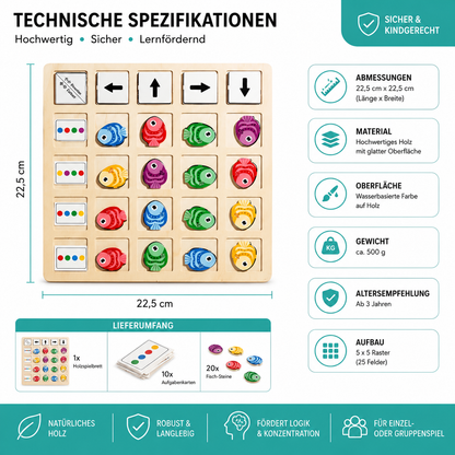 Montessori Holzspiel – Logisches Denken & Farben spielerisch lernen