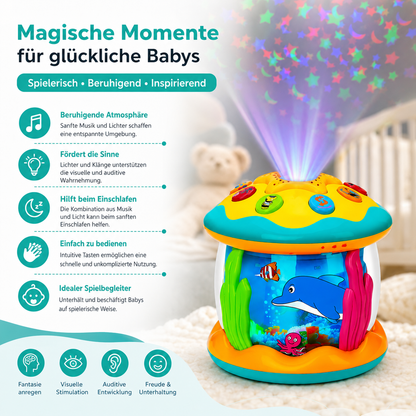 Magischer Ozean Licht Projektor – Musik & Lichter für Babys