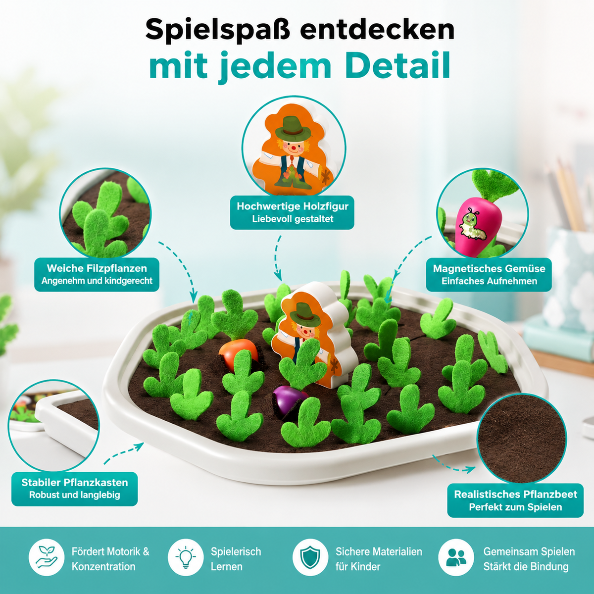 Montessori Karotten Ernte Spiel – Motorik & Gedächtnis fördern