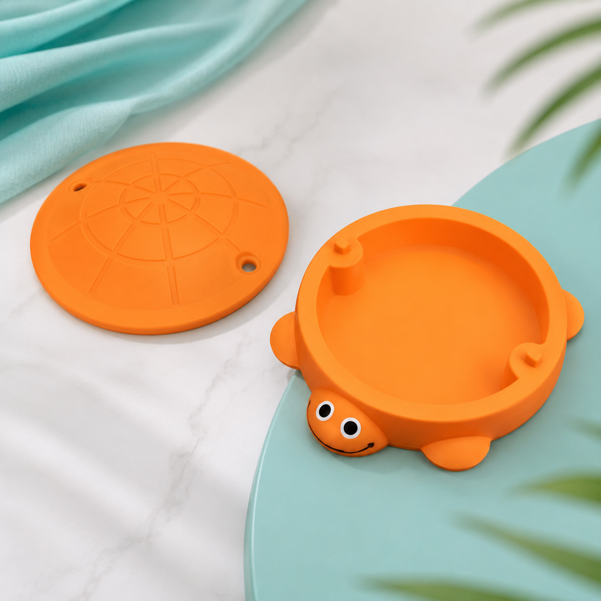 Mini Schildkröten Sand Deko – Entspannender Schreibtisch-Begleiter Orange