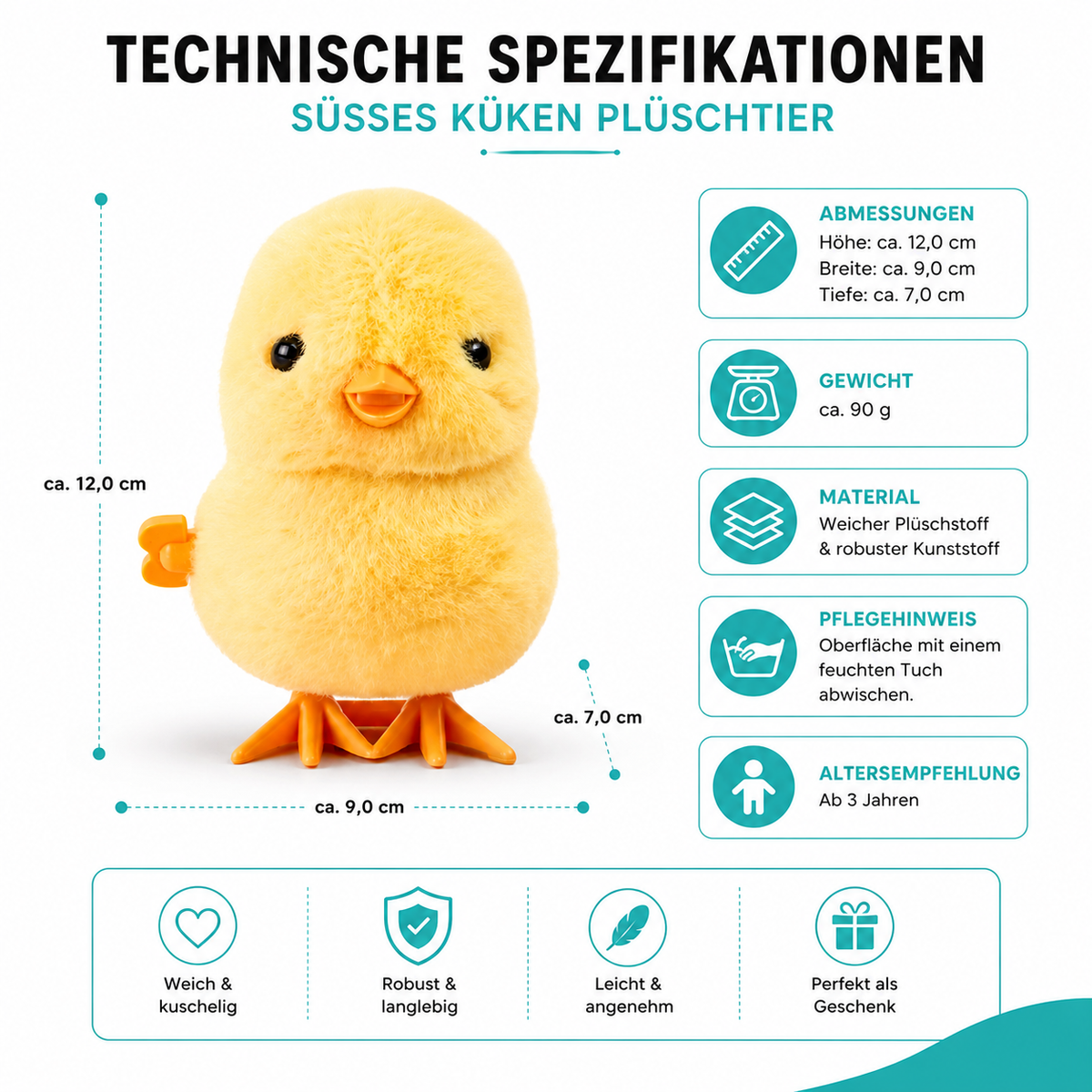 Süßes kleines Küken Plüschtier für Kinder