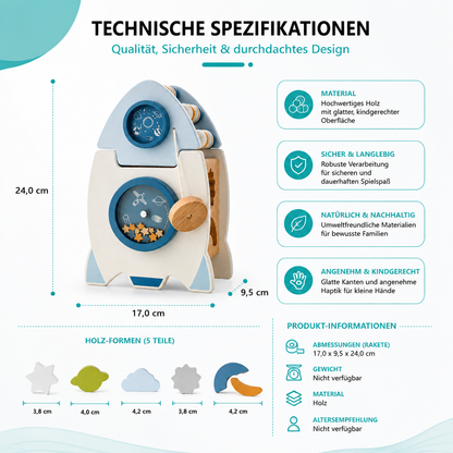 Montessori Holz-Rakete – Lernen, Staunen & Entdecken!