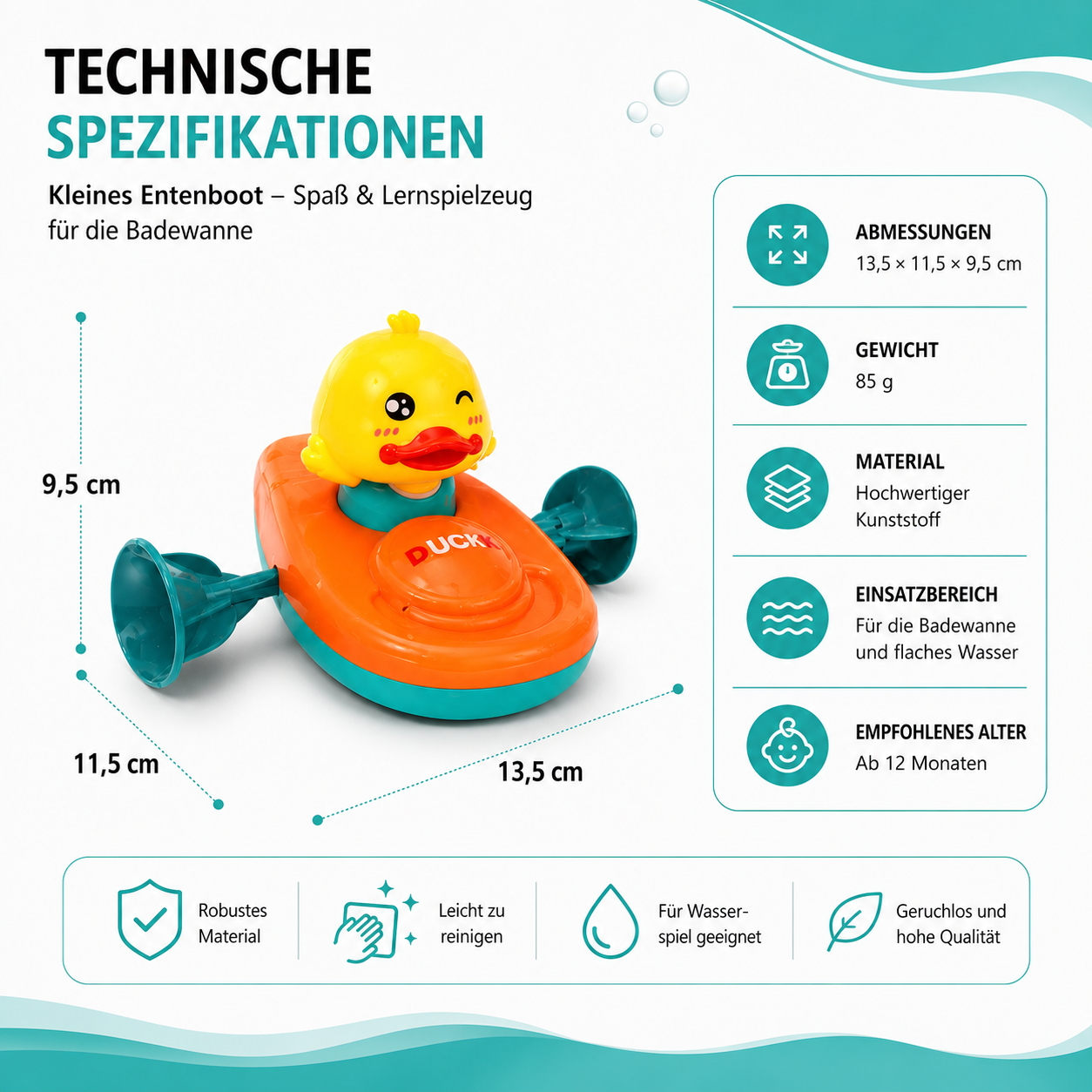 Kleines Entenboot – Spaß & Lernspielzeug für die Badewanne