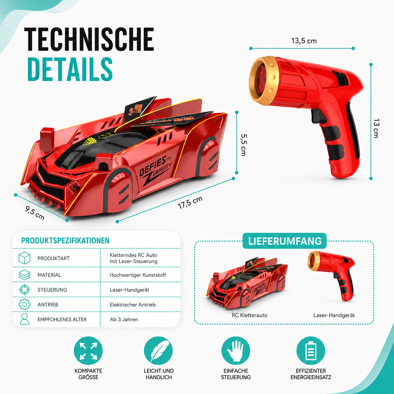 Laser Wand Klettern RC Auto– Aktion & Spaß für Kinder