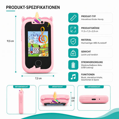 Interaktives Kinder Handy – Lernen, Selfies & Musik