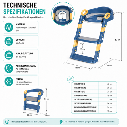 Faltbare Kinder-Toilettenleiter – Töpfchentraining leicht gemacht!