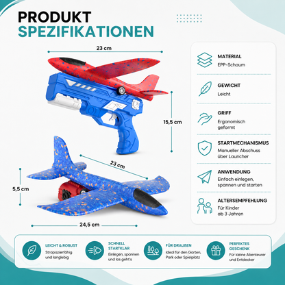 Schaumflugzeug Spielzeug mit Launcher für Kinder