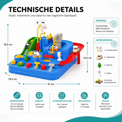 Auto Rennstrecke Spielset für Kinder – Fahrzeugbahn mit Spielautos