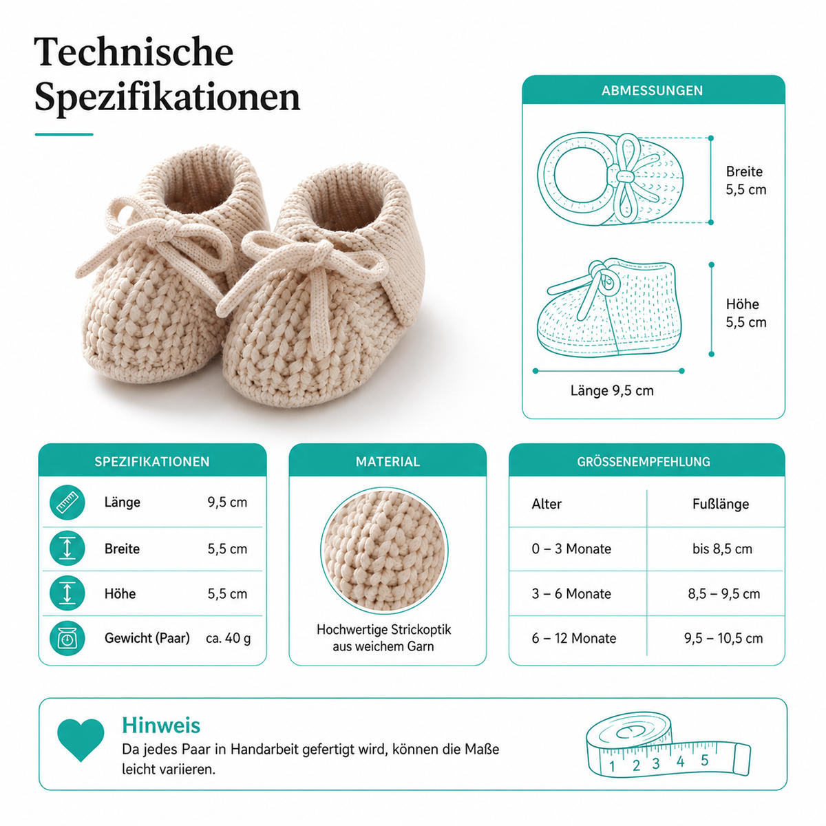 Weiche Baby-Strickschuhe – Atmungsaktiv & sicher (0–18 Monate)