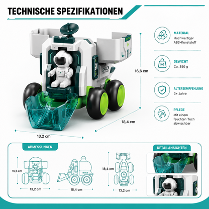 3-in-1 Weltraum Raketen-Spielset mit Astronaut
