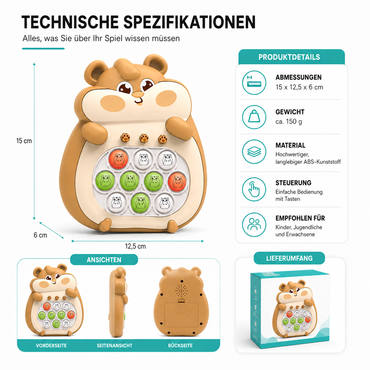 Schnell Drücken Spiel Konsole – 999 Ebene Gehirntraining & Stressabbau