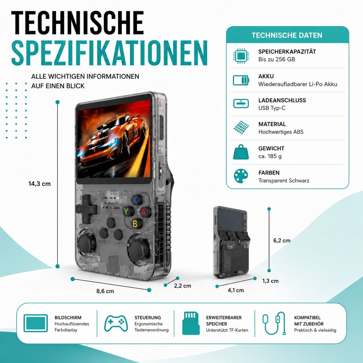 Handheld Spielkonsole für Kinder mit vielen Spielen und großem Speicher