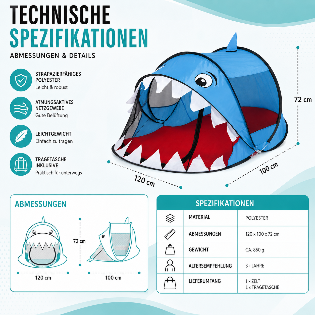 Faltbares Tiger-Spielzelt für kleine Entdecker