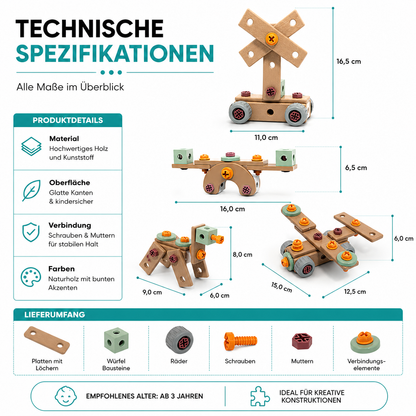 Montessori Werkzeugkasten für Kinder – Kreatives Bauspielzeug