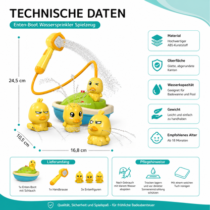 Enten Badespielzeug für Kinder mit Motorboot und Duschfunktion