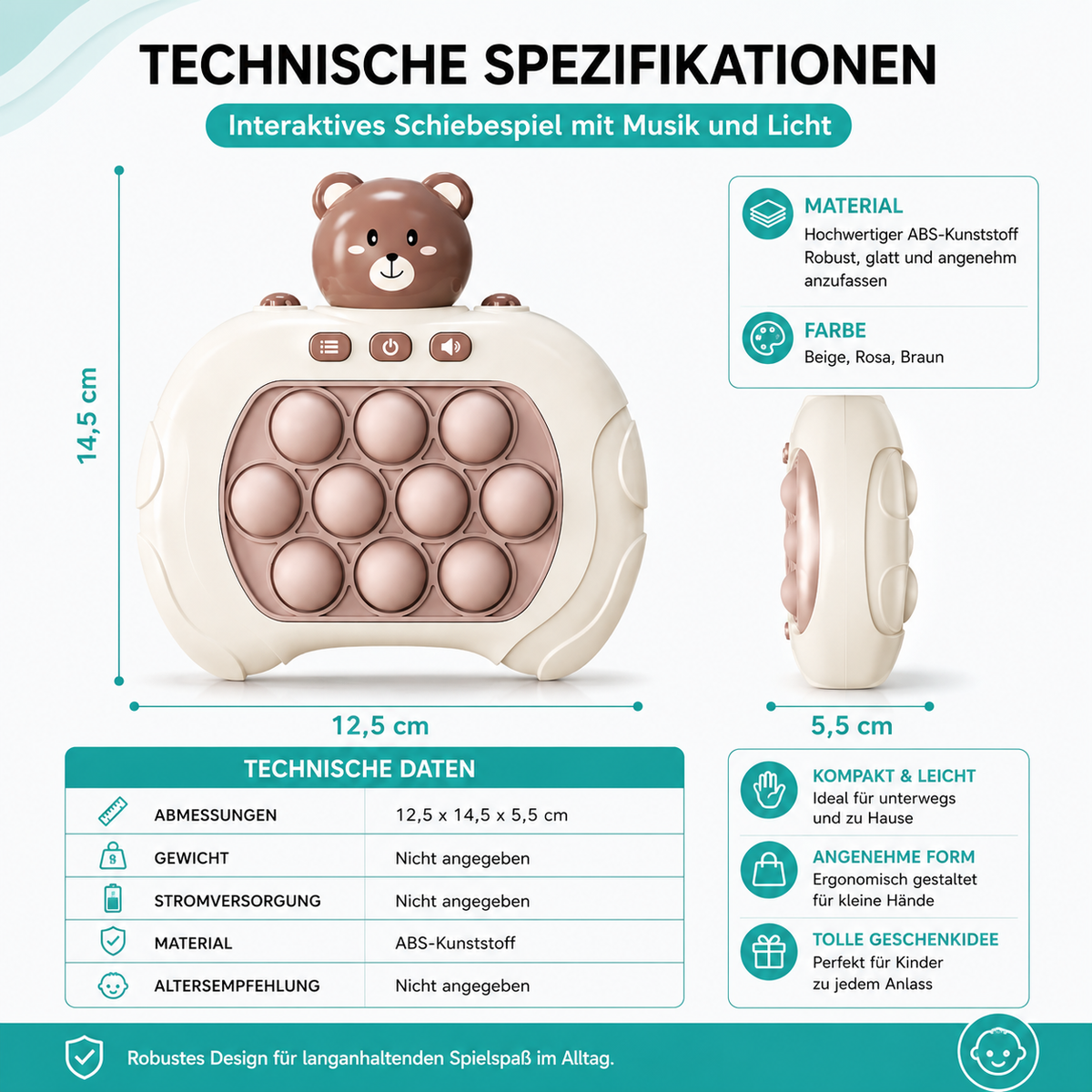 Interaktives Schiebespiel mit Musik und Licht