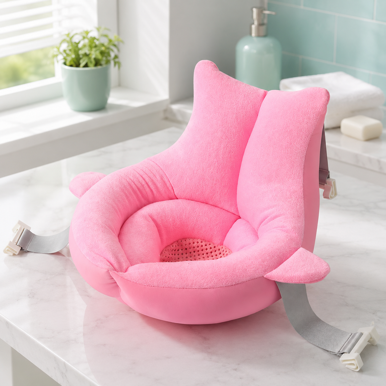 Blühende Babybadewanne – Komfort trifft Sicherheit Rosa