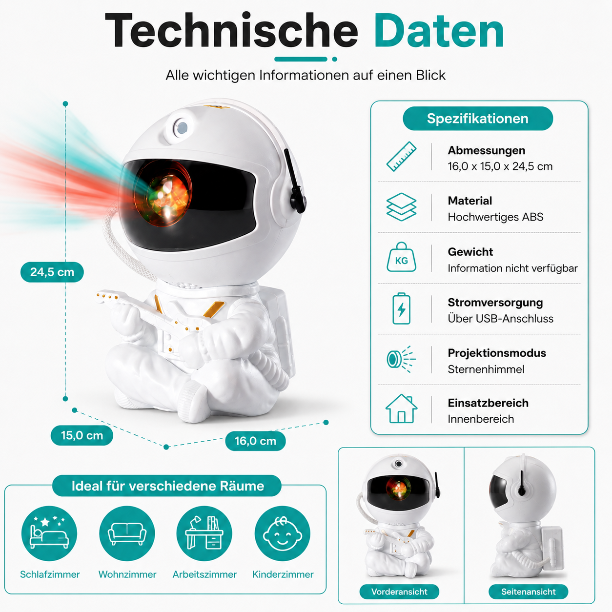 Astronaut Sternenprojektor – Magische Galaxie im Kinderzimmer