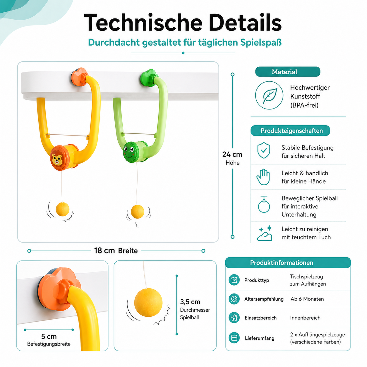 Tischtennis-Set für Kinder zur Türmontage
