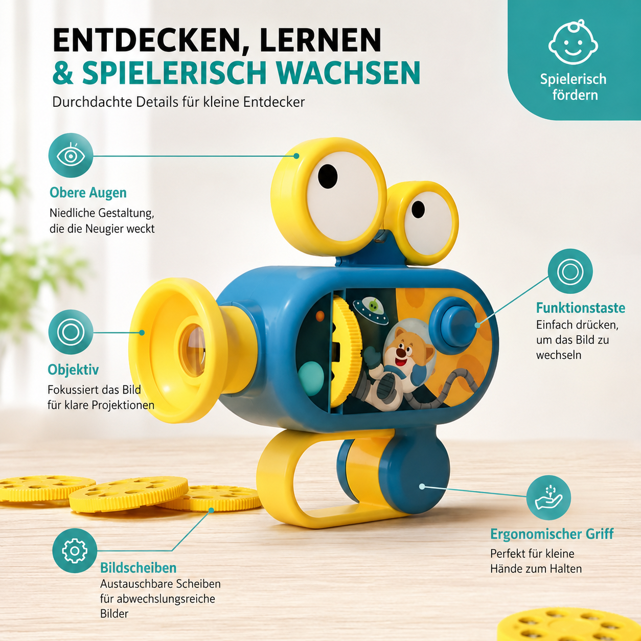 Magischer Tier-Projektor für Kinder – Lernen, Träumen & Entdecken