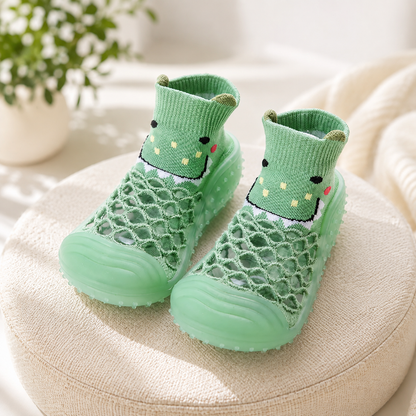 Rutschfeste Babyschuhe – Weich, Atmungsaktiv & Bequem für Erste Schritte Grüner Alligator