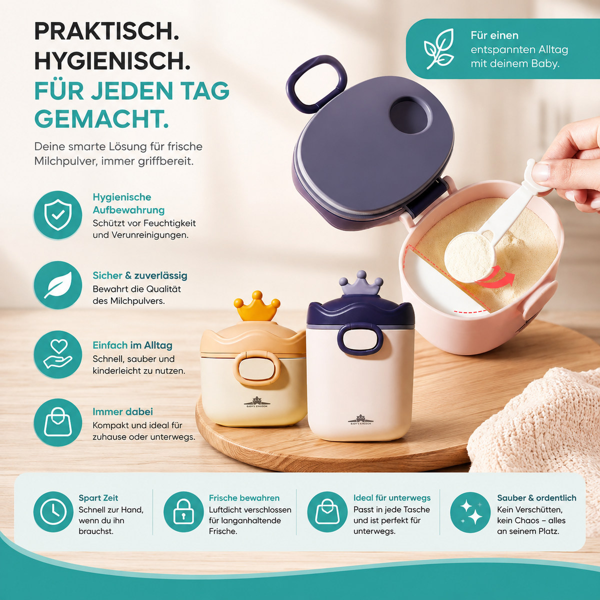 Tragbarer Milchpulverspender – Perfekt für vielbeschäftigte Eltern