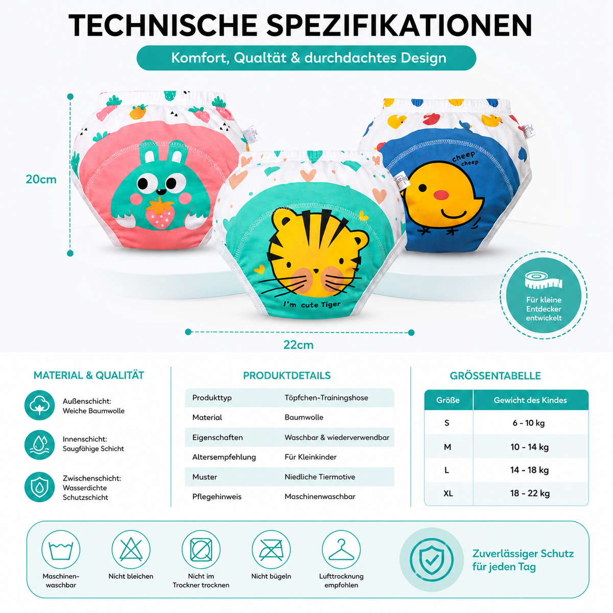 Töpfchentraining leicht gemacht – Waschbare Baumwollhose