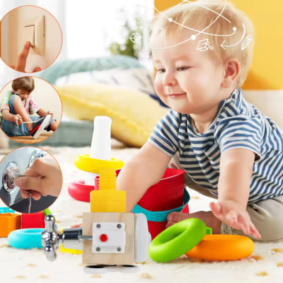 Montessori-Beschäftigungswürfel – Lernspaß aus Holz für neugierige Kinder