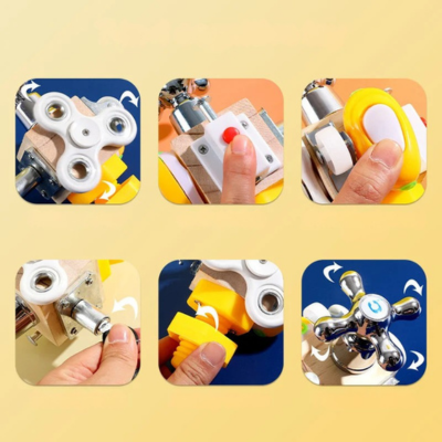 Montessori-Beschäftigungswürfel – Lernspaß aus Holz für neugierige Kinder