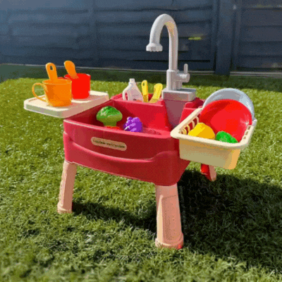 Realistisches Kinderküchen-Set mit fließendem Wasser & Zubehör