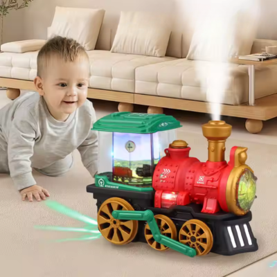 Elektrischer Dampfzug mit Rauch, Licht & Sound für Kinder