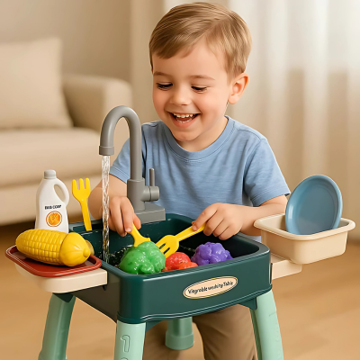 Realistisches Kinderküchen-Set mit fließendem Wasser & Zubehör