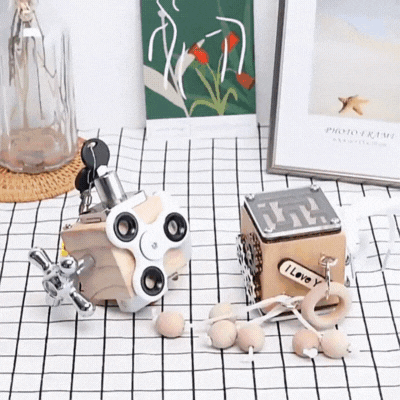 Montessori-Beschäftigungswürfel – Lernspaß aus Holz für neugierige Kinder