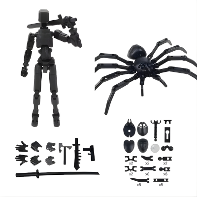 Voll bewegliche Roboter-Figur – Kreatives Spielen & Posen Schwarz