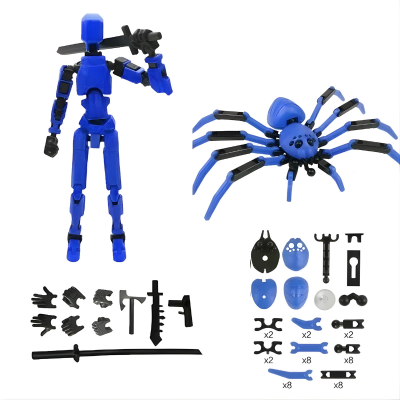 Voll bewegliche Roboter-Figur – Kreatives Spielen & Posen Blau