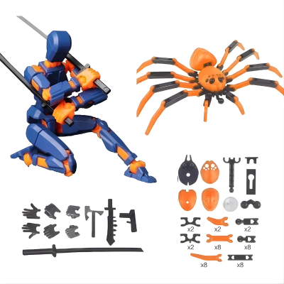 Voll bewegliche Roboter-Figur – Kreatives Spielen & Posen Orange