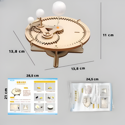 Mechanisches Sonnensystem aus Holz – Lernen durch Bewegung & Spaß