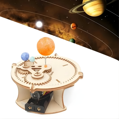 Mechanisches Sonnensystem aus Holz – Lernen durch Bewegung & Spaß