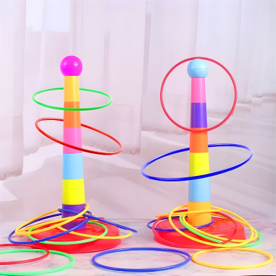 2-in-1 Ringwurf & Stapelspiel – Lernen, Spielen & Bewegung 1xTurm 21xRinge