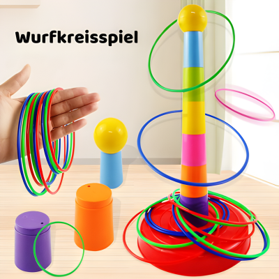 2-in-1 Ringwurf & Stapelspiel – Lernen, Spielen & Bewegung 1xTurm 8xRinge