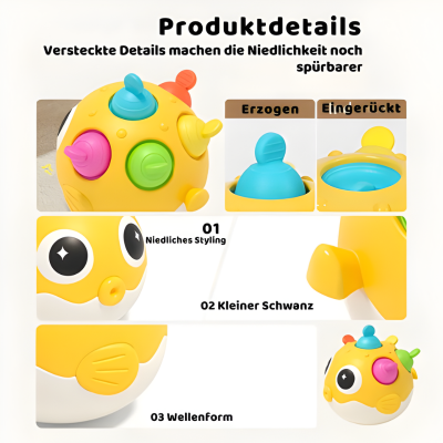 Pufferfish Bell Baby Shaker – Sensorik Spielzeug für frühe Entwicklung
