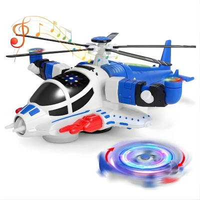 Leuchtender Helicopter mit Musik – Interaktiver Spielspaß für Kinder Blau
