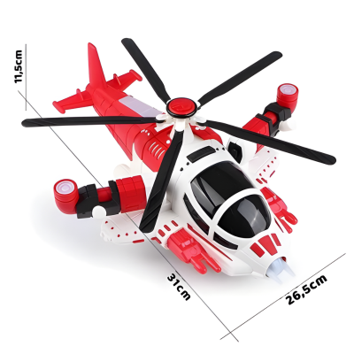 Leuchtender Helicopter mit Musik – Interaktiver Spielspaß für Kinder Rot